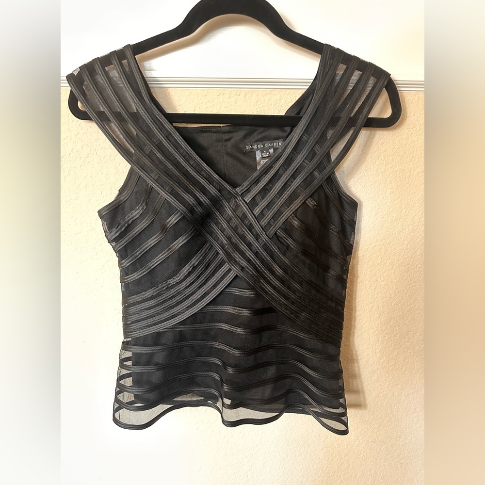 NWOT Sandra Darren formal black top.